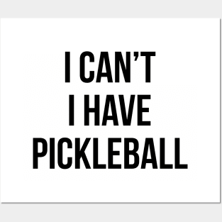 I Can't I Have Pickleball Dink Funny Pickleball Quote Posters and Art